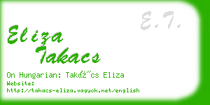 eliza takacs business card